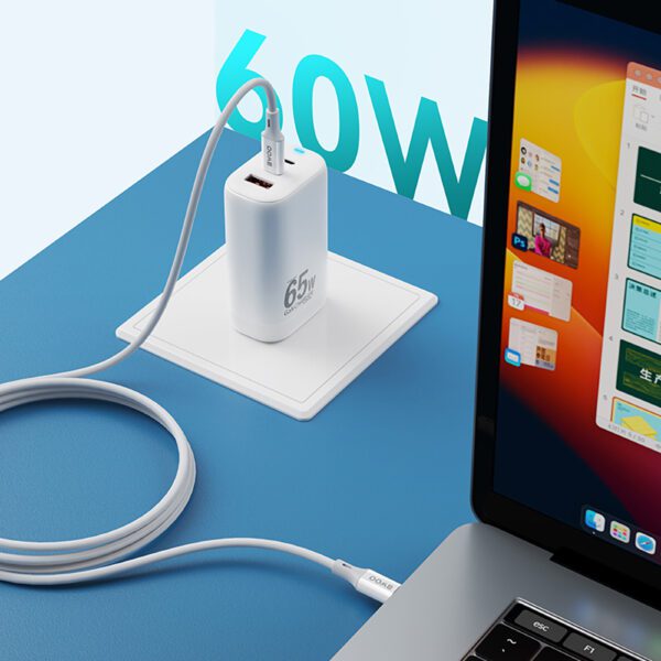 BWOO Cable USB-C - USB-C 1m 60W ABS + TPE X282 C-C white