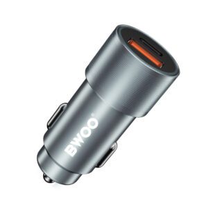 BWOO BO-CC73 PD car charger 1x USB-C - USB-A port 38W silver