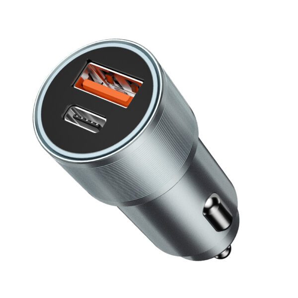 BWOO BO-CC73 PD car charger 1x USB-C - USB-A port 38W silver