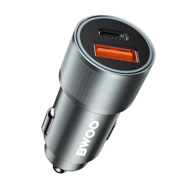 BWOO BO-CC73 PD car charger 1x USB-C - USB-A port 38W silver