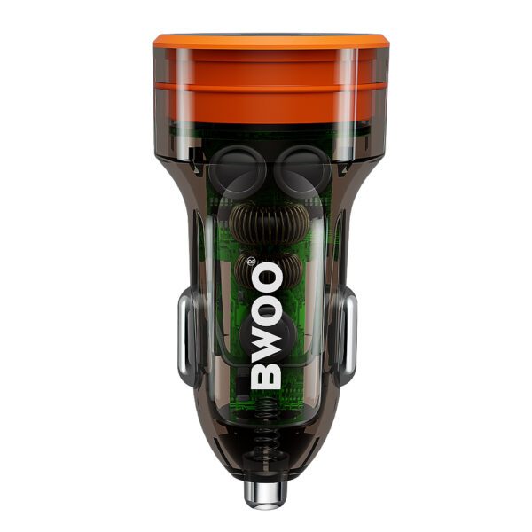 391219_oryg BWOO PD car charger 1x USB-C - USB-A port 38W transparent