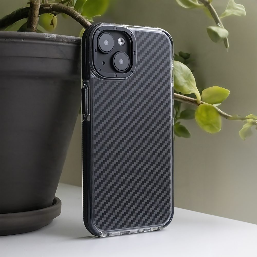 391715_oryg Acrylic Carbon case for iPhone 12 / 12 Pro 6,1" black
