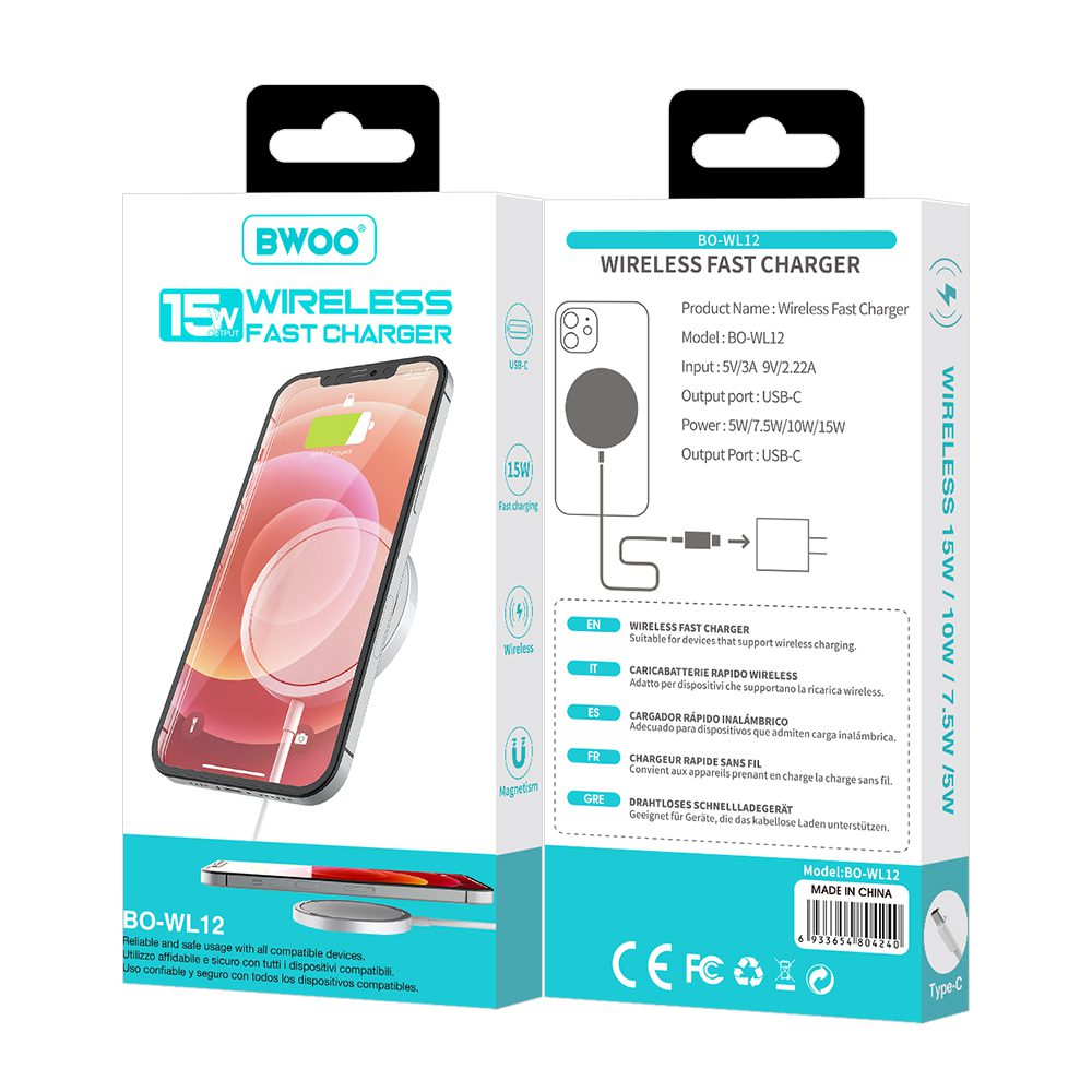 BWOO WL-12 PD wireless charger 15W black