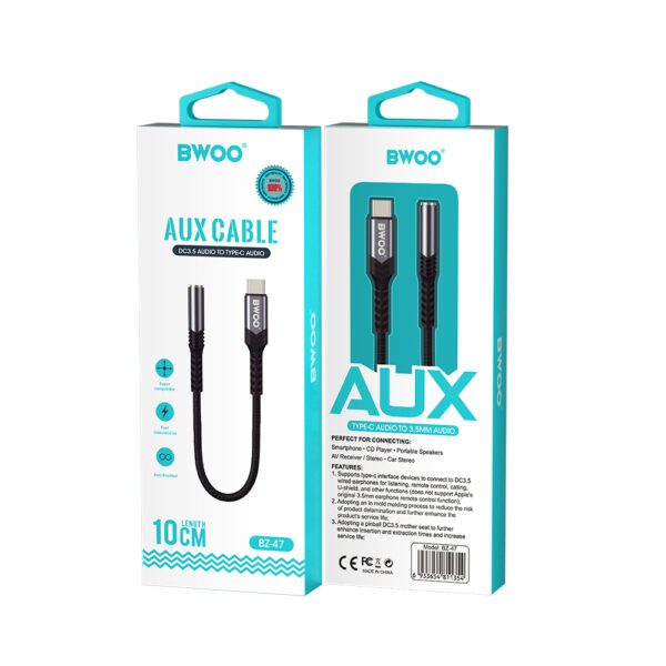 BWOO Adapter AUX 3.5mm - USB-C Black BZ47