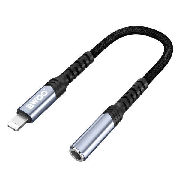 BWOO Adapter AUX 3.5mm - Lightning Black BZ48