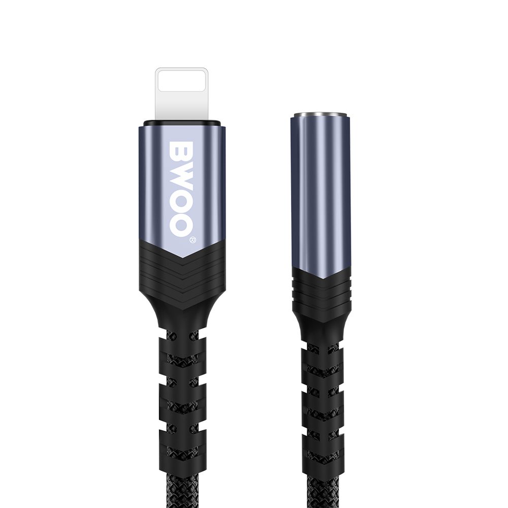 BWOO Adapter AUX 3.5mm - Lightning Black BZ48