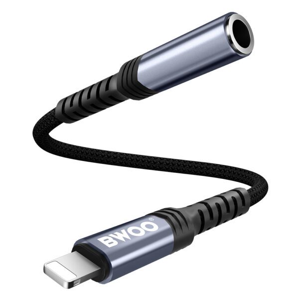 BWOO Adapter AUX 3.5mm - Lightning Black BZ48