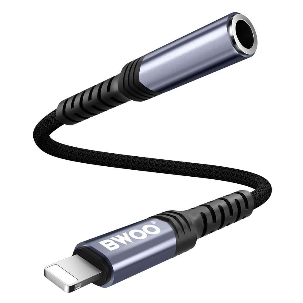 BWOO Adapter AUX 3.5mm - Lightning Black BZ48