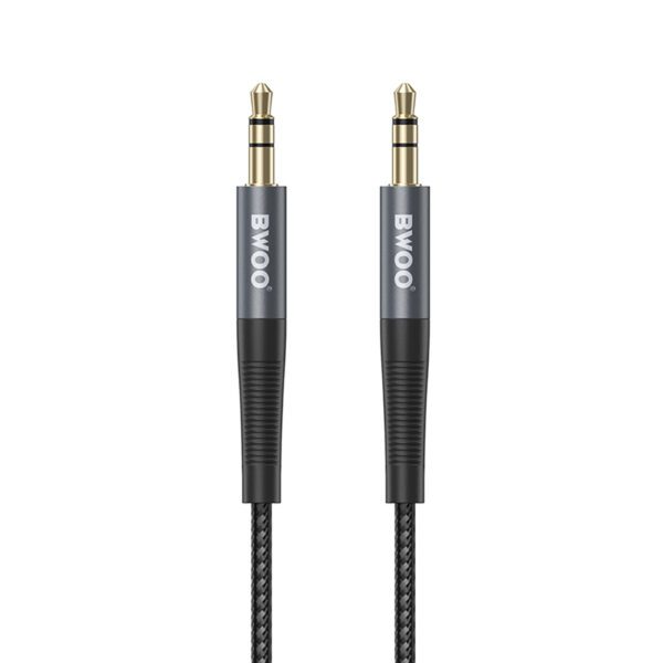 BWOO Cable AUX 3.5mm - 3.5mm Nylon Braided + Aluminum Alloy Shell BO-AUX064 black