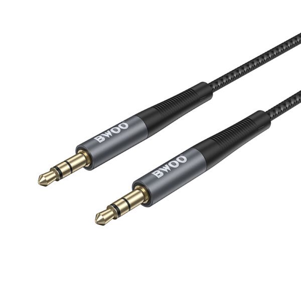 BWOO Cable AUX 3.5mm - 3.5mm Nylon Braided + Aluminum Alloy Shell BO-AUX064 black
