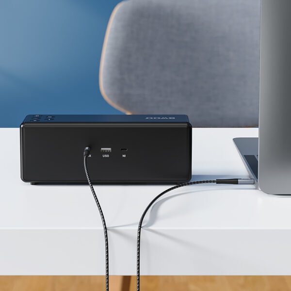 BWOO Cable AUX 3.5mm - 3.5mm Nylon Braided + Aluminum Alloy Shell BO-AUX064 black