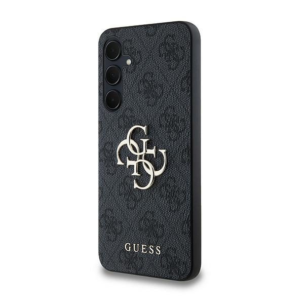 Guess case for Samsung Galaxy A35 GUHCSA354GMGGR black HC PU big 4G metal logo