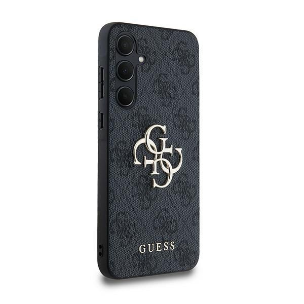 Guess case for Samsung Galaxy A35 GUHCSA354GMGGR black HC PU big 4G metal logo