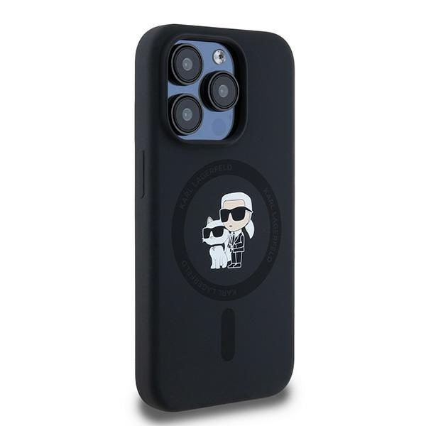 393114_oryg Karl Lagerfeld case for iPhone 15 Pro 6,1" KLHMP15LSCMKCRHK black HC Magsafe silicone kc heads ring