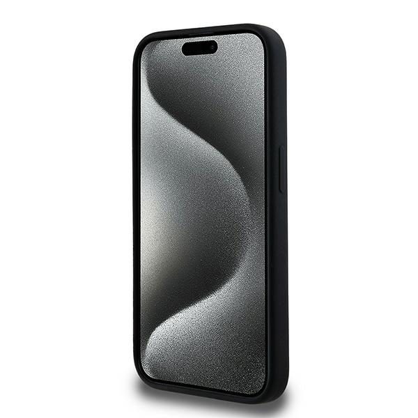 393115_oryg Karl Lagerfeld case for iPhone 15 Pro 6,1" KLHMP15LSCMKCRHK black HC Magsafe silicone kc heads ring