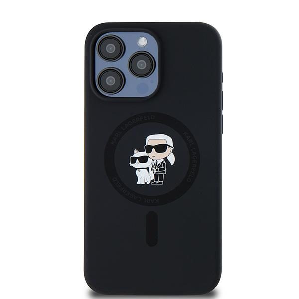 393121_oryg Karl Lagerfeld case for iPhone 15 Pro Max 6,7" KLHMP15XSCMKCRHK black HC Magsafe silicone kc heads ring