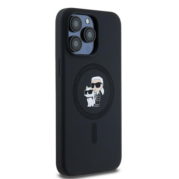 393122_oryg Karl Lagerfeld case for iPhone 15 Pro Max 6,7" KLHMP15XSCMKCRHK black HC Magsafe silicone kc heads ring
