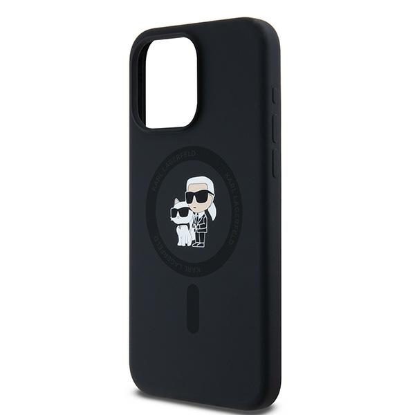 393124_oryg Karl Lagerfeld case for iPhone 15 Pro Max 6,7" KLHMP15XSCMKCRHK black HC Magsafe silicone kc heads ring