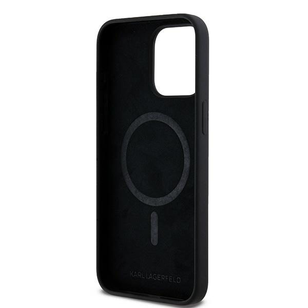 393125_oryg Karl Lagerfeld case for iPhone 15 Pro Max 6,7" KLHMP15XSCMKCRHK black HC Magsafe silicone kc heads ring