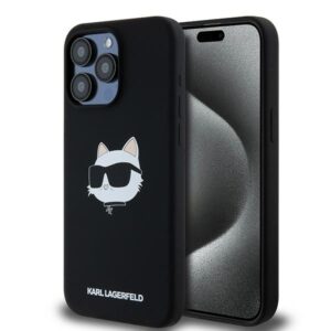 Karl Lagerfeld case for iPhone 15 Pro Max 6,7" KLHMP15XSCHPPLK black HC Magsafe silicone sil Choupette head print
