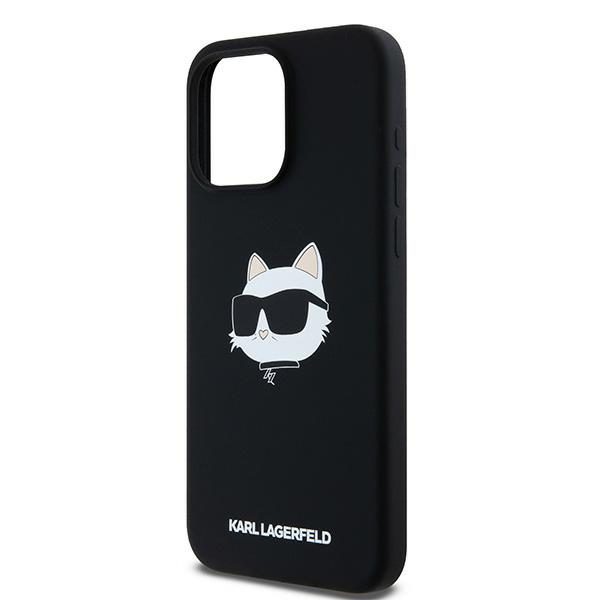 393184_oryg Karl Lagerfeld case for iPhone 15 Pro Max 6,7" KLHMP15XSCHPPLK black HC Magsafe silicone sil Choupette head print