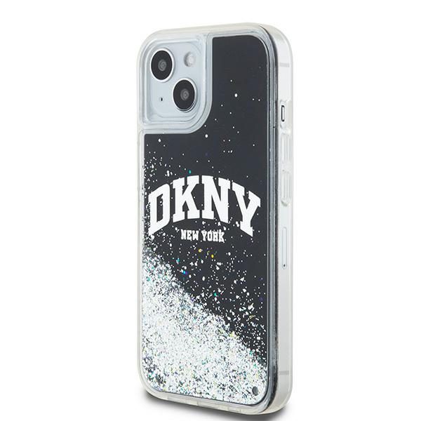 393234_oryg DKNY case for iPhone 15 6,1" HC DKHCP15SLBNAEK black HC liquid glitters w arch logo