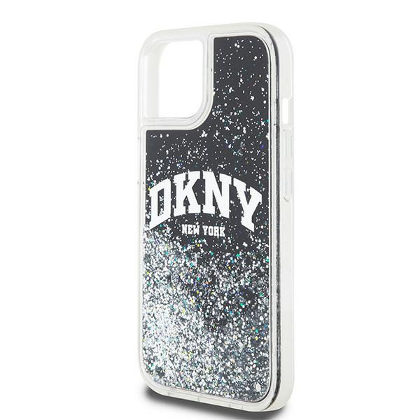 393238_oryg DKNY case for iPhone 15 6,1" HC DKHCP15SLBNAEK black HC liquid glitters w arch logo