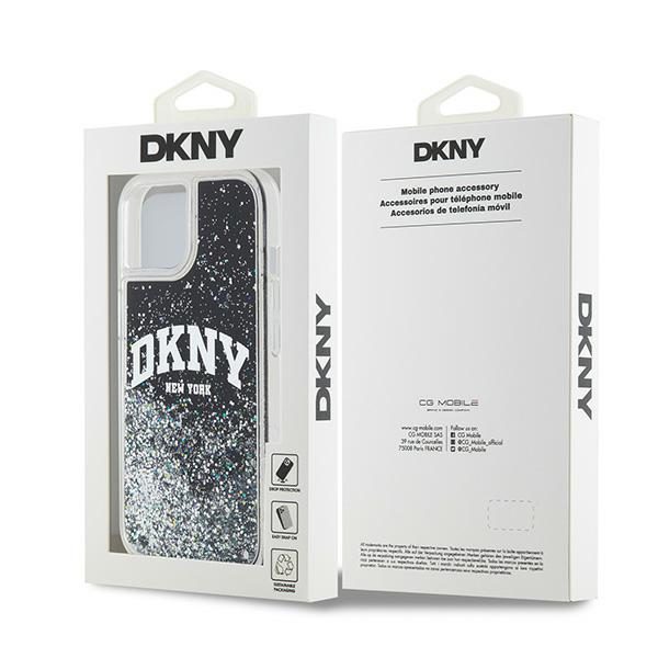 393240_oryg DKNY case for iPhone 15 6,1" HC DKHCP15SLBNAEK black HC liquid glitters w arch logo