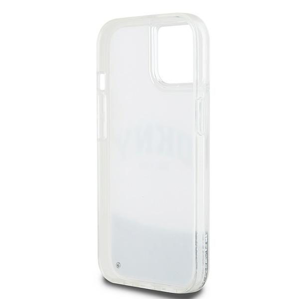DKNY case for iPhone 15 6,1" DKHCP15SLBNAET white HC liquid glitters w arch logo