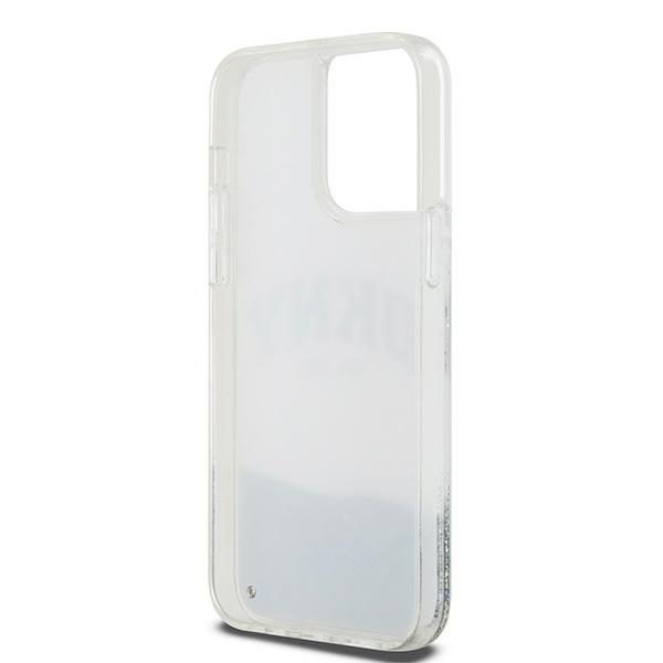 393287_oryg DKNY case for iPhone 15 Pro Max 6,7" DKHCP15XLBNAET white HC liquid glitters w arch logo