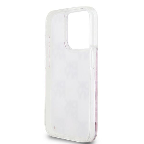 393303_oryg DKNY case for iPhone 15 Pro 6,1" DKHCP15LLCPEPP white HC liquid glitters w checkered pattern