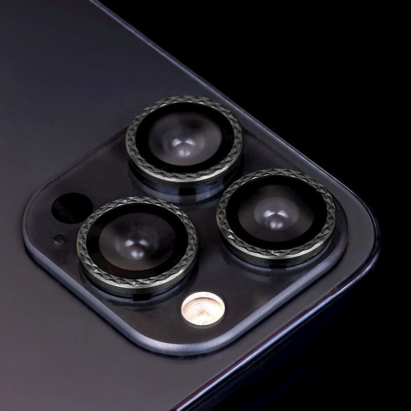 394065_oryg Set of lens glasses for iPhone 12 Pro 6,1" black rhombus (3 pcs)