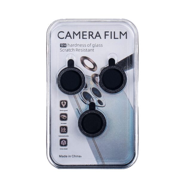 394090_oryg Set of lens glasses for iPhone 15 Plus 6,7" black glitter (2 pcs)