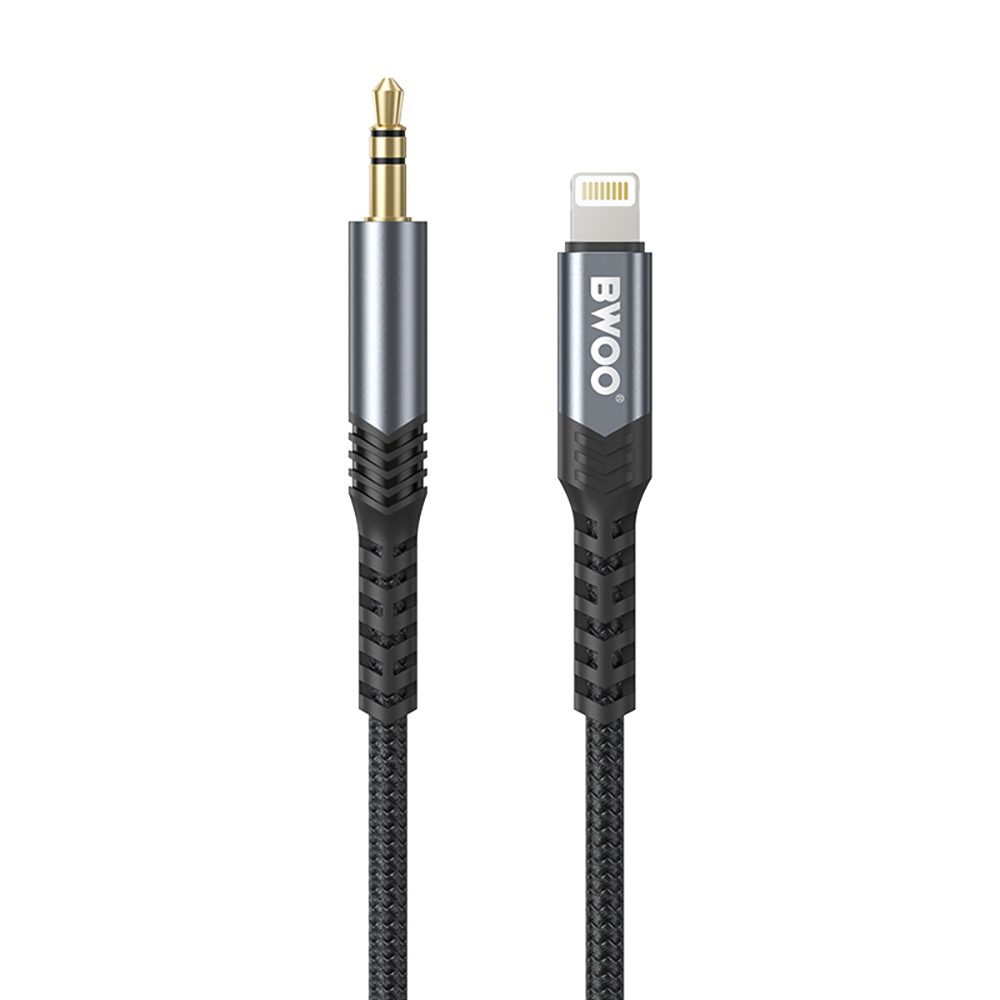 394863_oryg BWOO Cable AUX 3.5mm - Lightning BO-AUX068 black