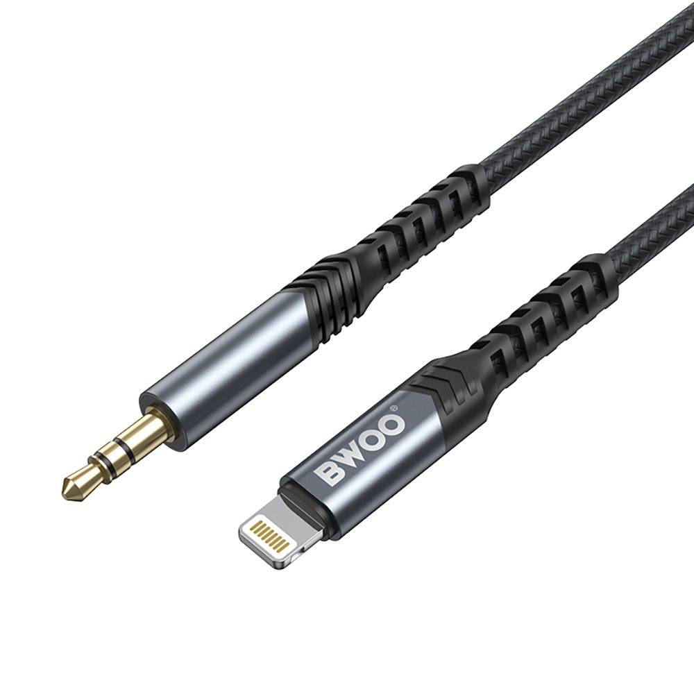 394864_oryg BWOO Cable AUX 3.5mm - Lightning BO-AUX068 black