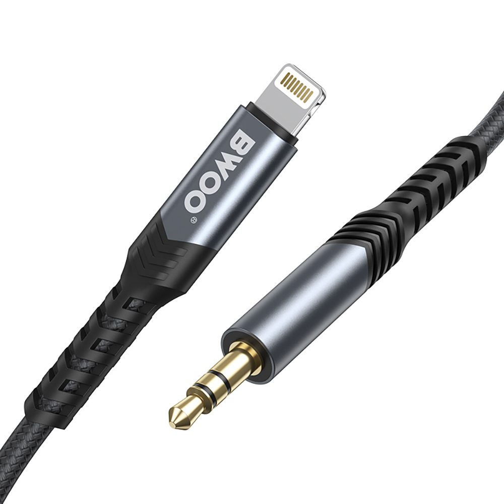 394865_oryg BWOO Cable AUX 3.5mm - Lightning BO-AUX068 black