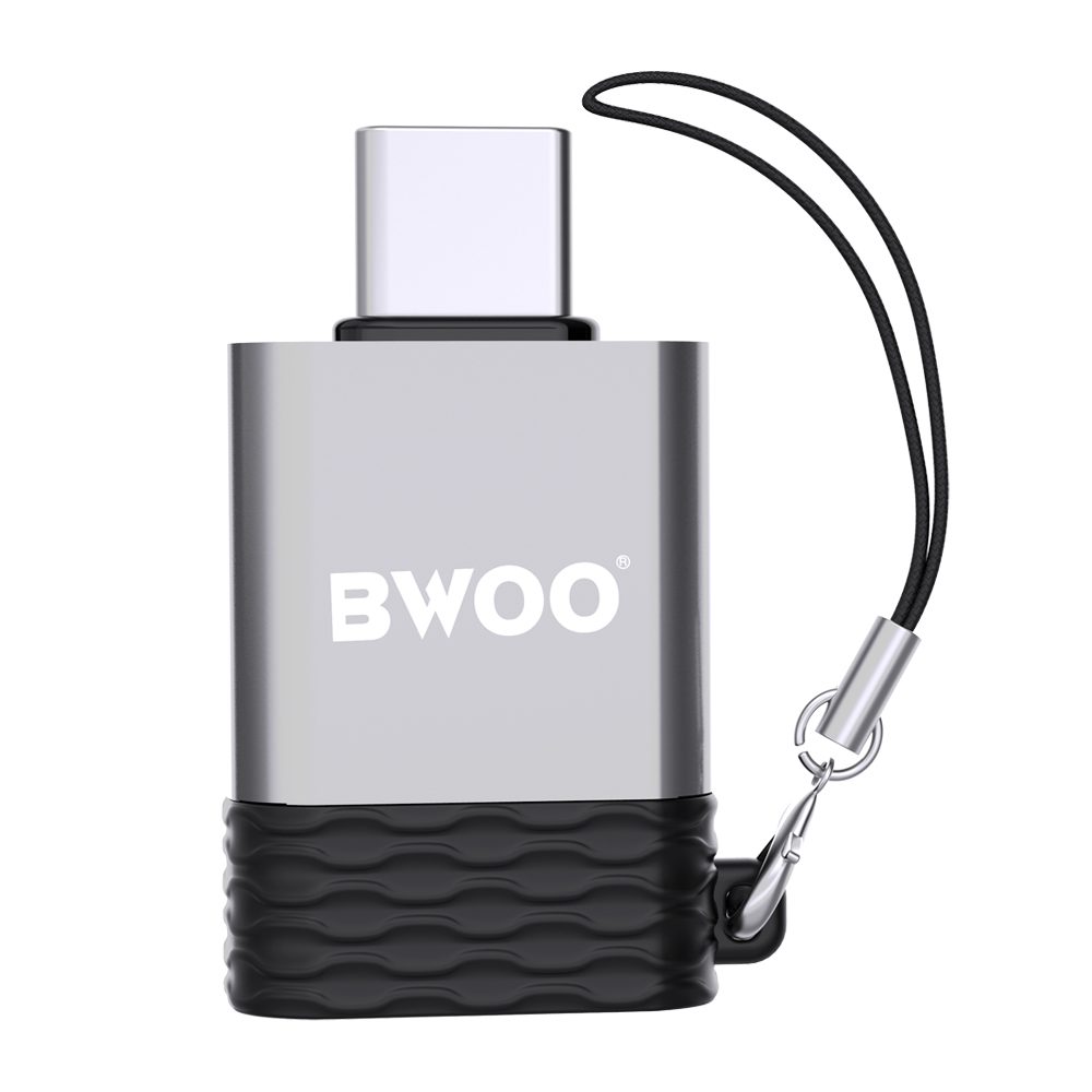 394877_oryg BWOO Adapter USB - USB-C Gray OTG BZ-35