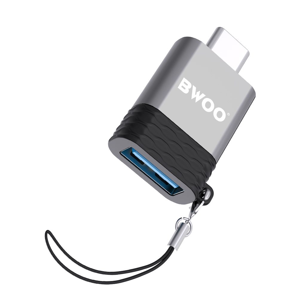 394878_oryg BWOO Adapter USB - USB-C Gray OTG BZ-35