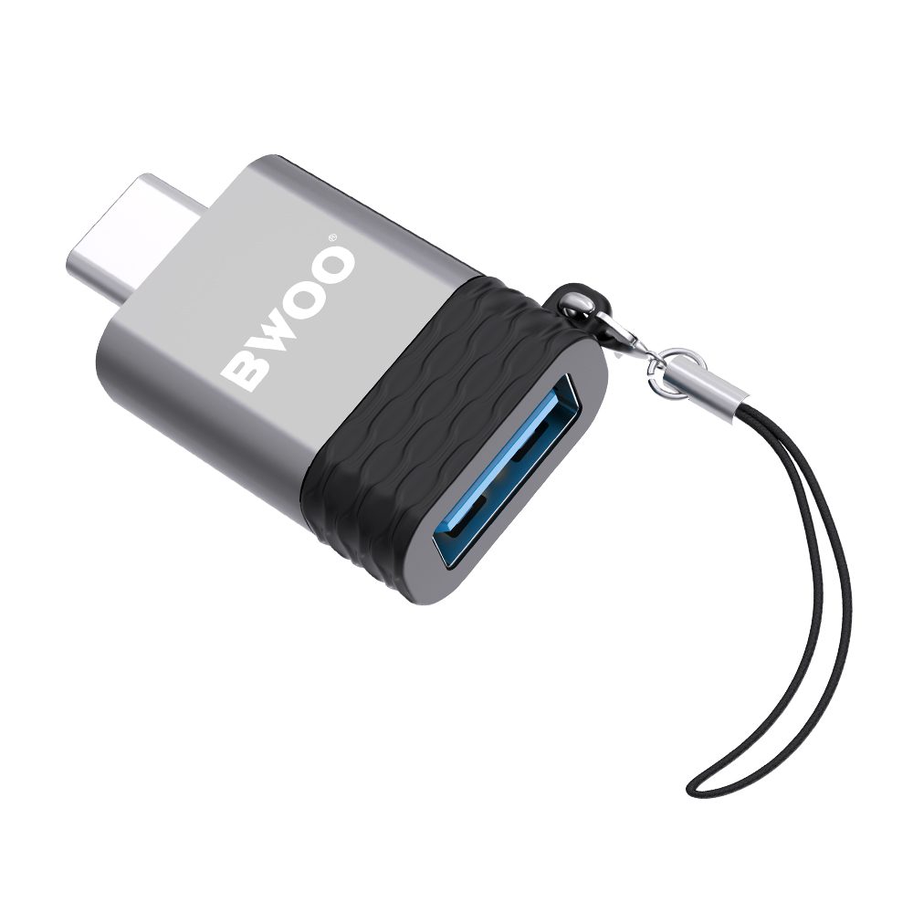 394880_oryg BWOO Adapter USB - USB-C Gray OTG BZ-35
