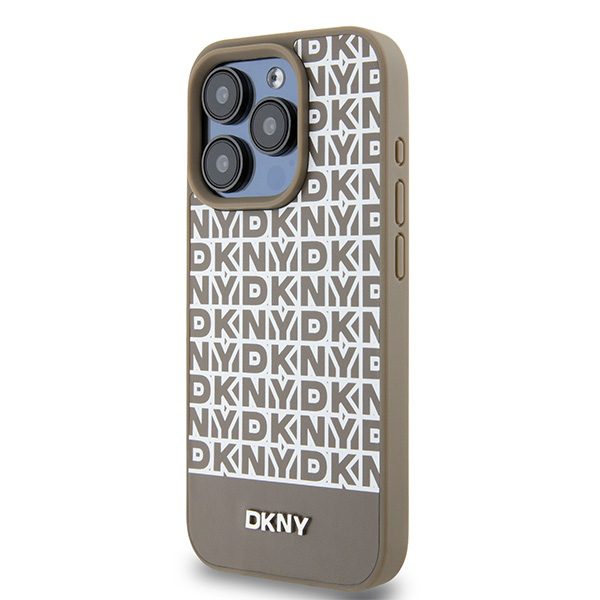 395211_oryg DKNY case for iPhone 15 Pro Max 6,7" DKHMP15XPSOSPW black HC Magsafe pu repeat pattern w bottom stripe