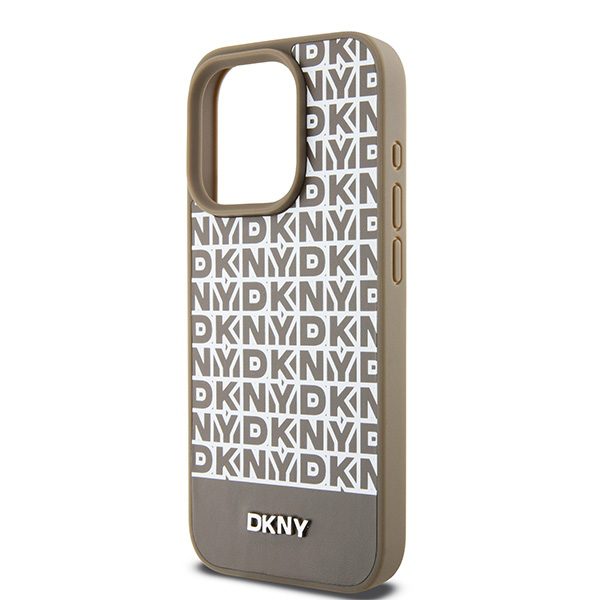 395215_oryg DKNY case for iPhone 15 Pro Max 6,7" DKHMP15XPSOSPW black HC Magsafe pu repeat pattern w bottom stripe
