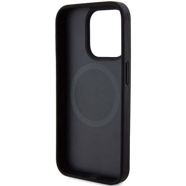 395240_oryg DKNY case for iPhone 15 Pro Max 6,7" DKHMP15XPSOSPK black HC Magsafe pu repeat pattern w bottom stripe