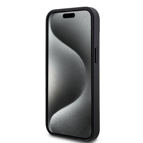 395254_oryg DKNY case for iPhone 15 Plus 6,7" DKHCP15MPCPTSSK black HC PU checkered pattern w printed stripes