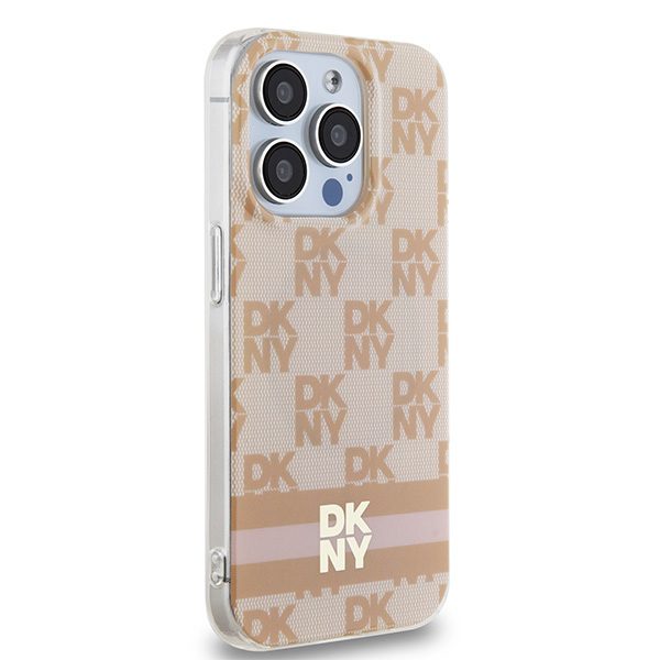 395307_oryg DKNY case for iPhone 15 Pro Max 6,7" DKHMP15XHCPTSP black HC Magsafe pc tpu checkered pattern w printed stripes