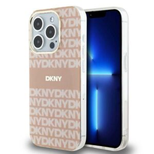 DKNY case for iPhone 15 Pro Max 6,7" DKHMP15XHRHSEP blue HC Magsafe pc tpu repeat texture pattern w stripe