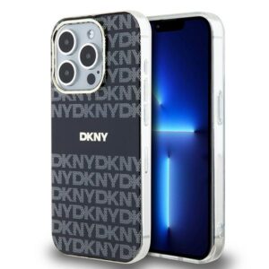 DKNY case for iPhone 15 Pro 6,1" DKHMP15LHRHSEK HC Magsafe pc tpu repeat texture pattern w stripe