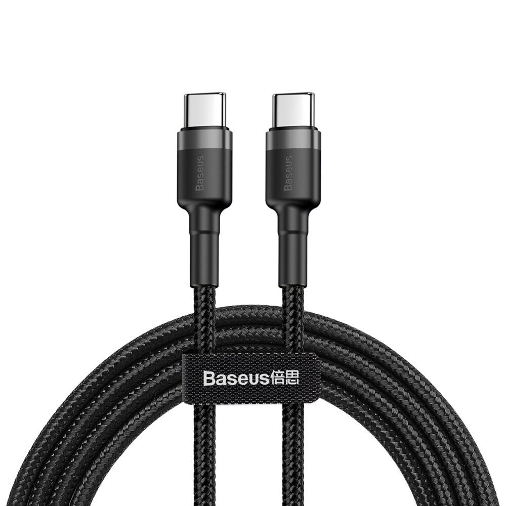395660_oryg Baseus cable Cafule PD 2.0 USB-C - USB-C 1,0m 3A gray-black 60W