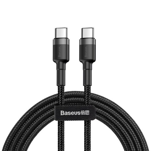 395660_oryg Baseus cable Cafule PD 2.0 USB-C - USB-C 1,0m 3A gray-black 60W