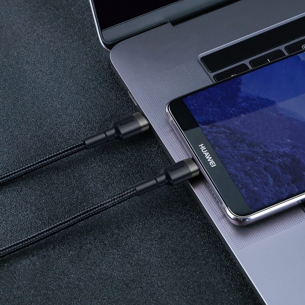 395667_oryg Baseus cable Cafule PD 2.0 USB-C - USB-C 1,0m 3A gray-black 60W