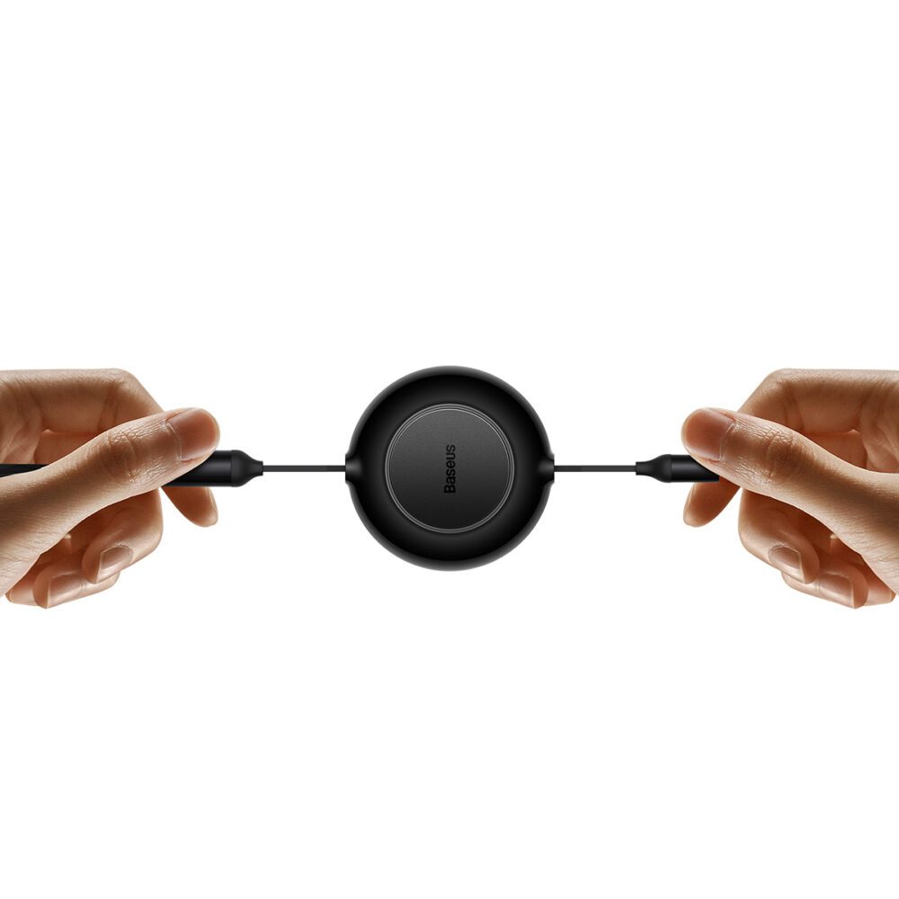 Baseus cable Bright Mirror 2 3w1 USB - micro USB + Lightning + USB-C 1,1m 66W black retractable